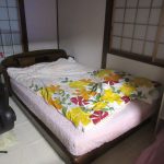 布団で寝るアビのすけ。